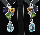 Серьги из коллекции «MultiStone» с самоцветами Серебро 925