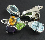 Серьги из коллекции «MultiStone» с самоцветами Серебро 925