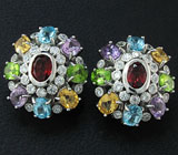 Замечательные серьги с самоцветами Серебро 925