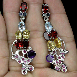 Серьги из коллекции «MultiStone» с самоцветами