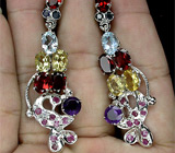 Серьги из коллекции «MultiStone» с самоцветами Серебро 925