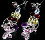 Серьги из коллекции «MultiStone» с самоцветами Серебро 925