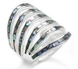 Широкое кольцо с абалоном Серебро 925