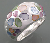 Кольцо с разноцветным перламутром Серебро 925
