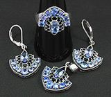 Великолепный комплект с танзанитами Серебро 925