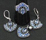 Великолепный комплект с танзанитами Серебро 925