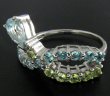 Кольцо из коллекции "Spring" с топазами и перидотами Серебро 925