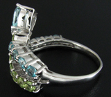 Кольцо из коллекции "Spring" с топазами и перидотами Серебро 925