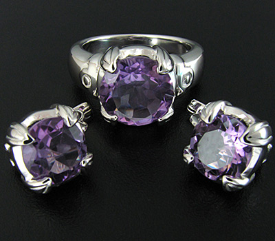 Комплект из коллекции "Spring" с аметистами
