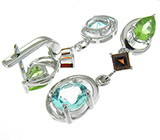 Комплект из коллекции "Spring" с самоцветами Серебро 925