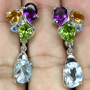 Серьги из коллекции «MultiStone» с самоцветами