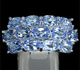 Кольцо с чистейшими голубыми топазами Серебро 925