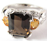 Комплект из коллекции "Spring" с дымчатыми топазами Серебро 925