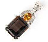 Комплект из коллекции "Spring" с дымчатыми топазами Серебро 925