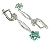 Серьги из коллекции "Spring" с топазами и перидотами Серебро 925