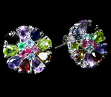 Праздничные серьги с самоцветами Серебро 925