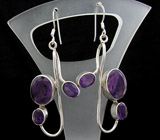 Элегантные серьги с аметистами Серебро 925
