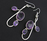 Элегантные серьги с аметистами Серебро 925