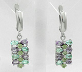 Симпатичные серьги с самоцветами Серебро 925