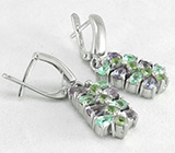 Симпатичные серьги с самоцветами Серебро 925