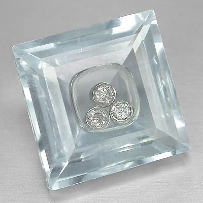 Топаз дублет с бриллиантами 2,8 карат