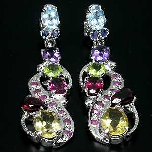 Серьги из коллекции «MultiStone» с самоцветами