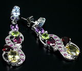 Серьги из коллекции «MultiStone» с самоцветами Серебро 925