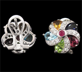 Великолепные серьги с самоцветами Серебро 925