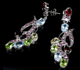 Серьги из коллекции «MultiStone» с самоцветами Серебро 925