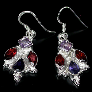 Серьги с самоцветами