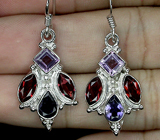 Серьги с самоцветами Серебро 925