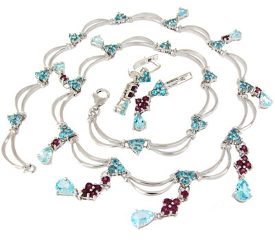 Комплект из коллекции "Spring" с топазами и гранатами