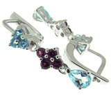 Комплект из коллекции "Spring" с топазами и гранатами Серебро 925