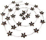 Комплект из коллекции "Spring" с голубыми и дымчатыми топазами Серебро 925