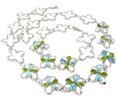 Комплект из коллекции "Spring" с топазами и перидотами