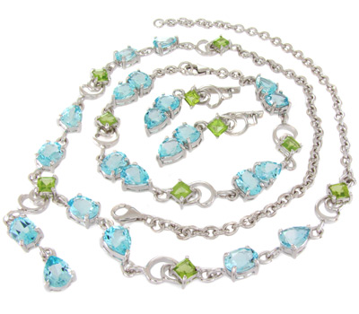 Комплект из коллекции "Spring" с топазами и перидотами