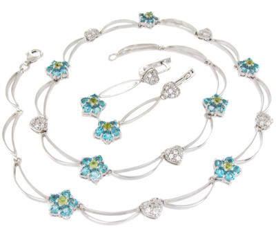 Комплект из коллекции "Spring" с топазами и перидотами