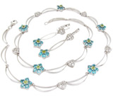 Комплект из коллекции "Spring" с топазами и перидотами Серебро 925