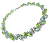 Комплект из коллекции "Spring" с топазами и перидотами Серебро 925