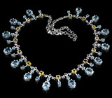 Элегантное колье с топазами и цитринами Серебро 925