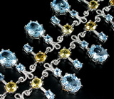 Элегантное колье с топазами и цитринами Серебро 925