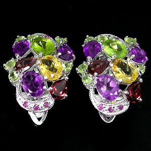 Серьги из коллекции «MultiStone» с самоцветами