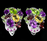 Серьги из коллекции «MultiStone» с самоцветами Серебро 925