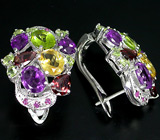 Серьги из коллекции «MultiStone» с самоцветами Серебро 925