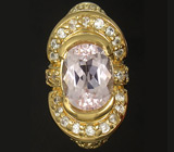 Кольцо с розовым кунцитом Серебро 925