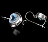 Изящные серьги с голубыми топазами Серебро 925