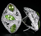 Замечательные серьги с перидотами Серебро 925