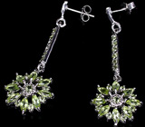 Великолепные серьги с перидотами Серебро 925