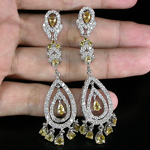 Прелестные серьги с цитринами