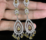 Прелестные серьги с цитринами Серебро 925